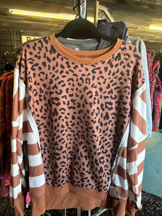 Cheetah Print with Striped Longsleeve