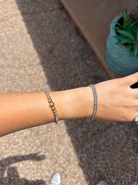 5mm-8mm 14k Gold and Navajo Pearl Adjustable Clasp Bracelet