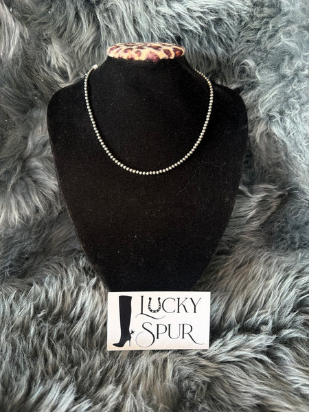 3mm 14’ Sterling Silver Navajo Pearl Necklace