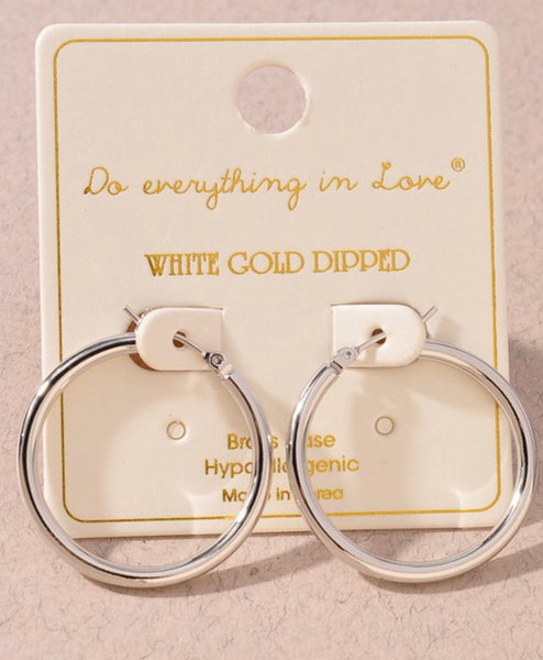 White Gold Hoops