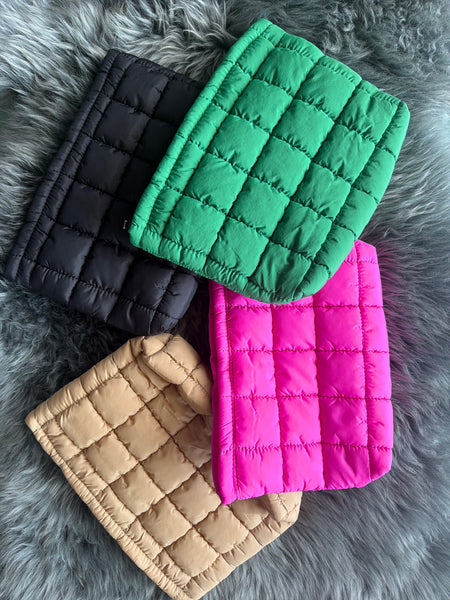 Quilted Puffy Cosmetic Pouch