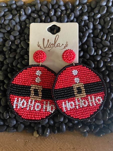 Beaded HoHoHo earrings