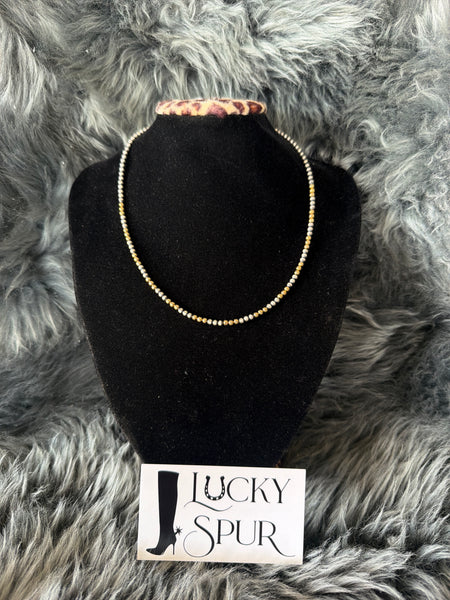 3mm 16’ Sterling Silver and Gold Navajo Pearl Necklace