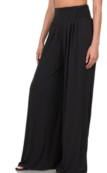 High Waist Wide Leg Pants/Black