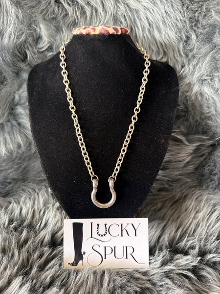 Sterling Silver Horse Shoe Chain Necklace