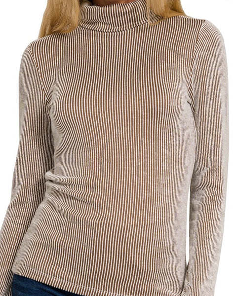 Ribbed Turtle Neck Top