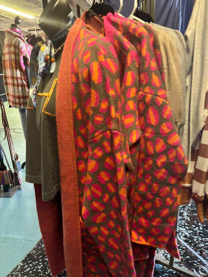 Pink & Orange Cheetah Print Cardigan