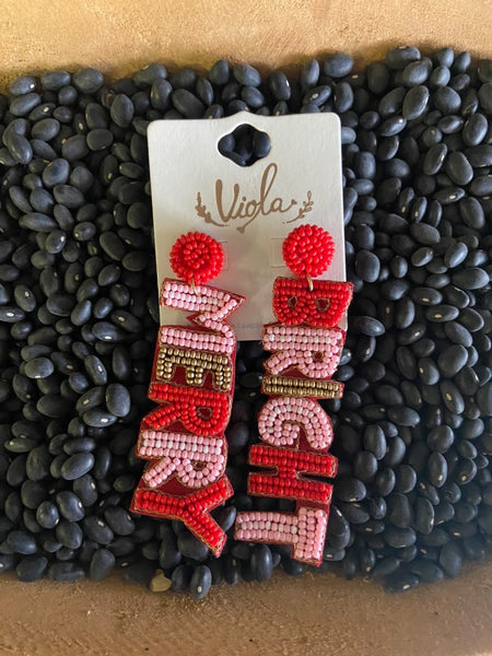 Beaded Merry and Bright earrings