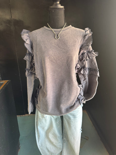 Ruffle Sleeve Sweater