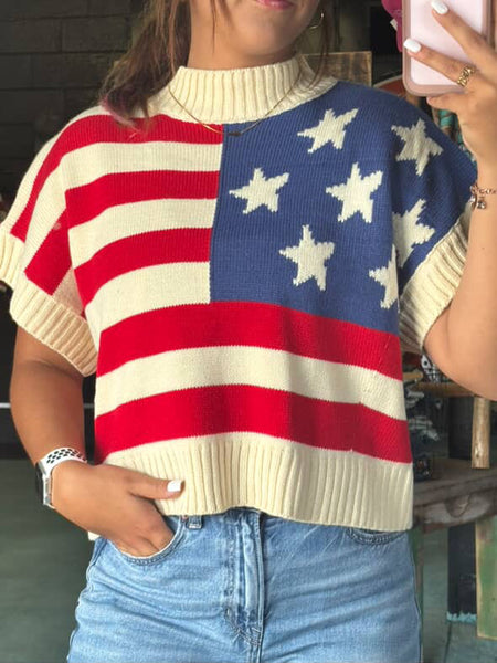American Flag Sweater