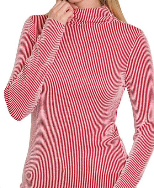 Ribbed Turtle Neck Top