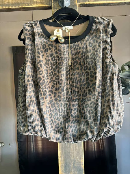 Sleeveless Cheetah Top