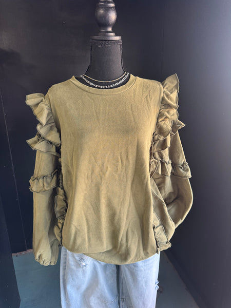 Ruffle Sleeve Sweater