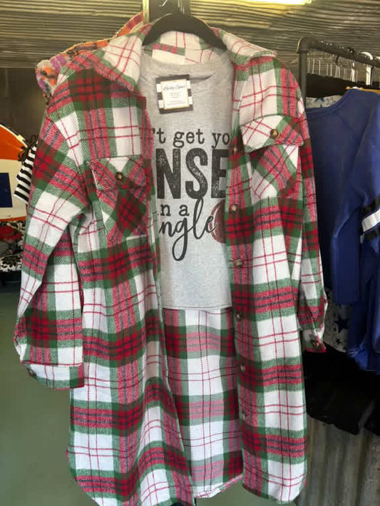 Red & Green Plaid Cardigan