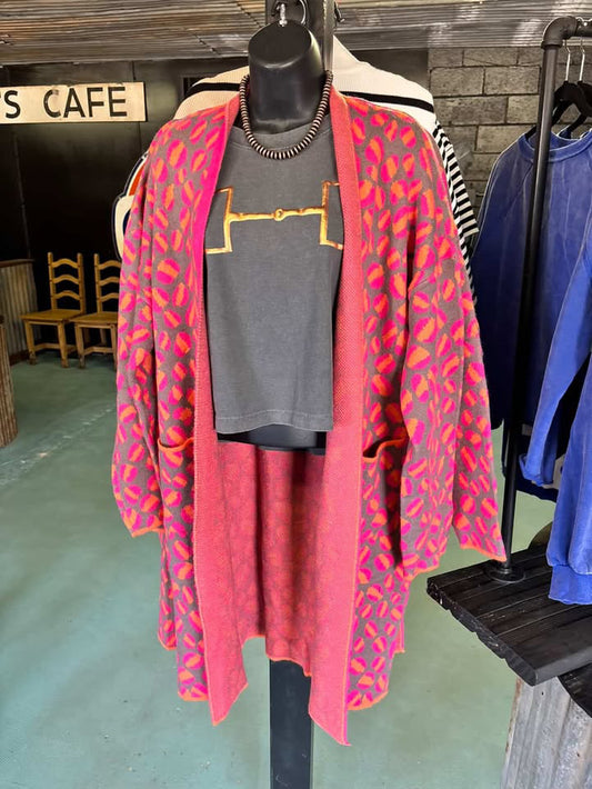 Pink Cheetah Cardigan