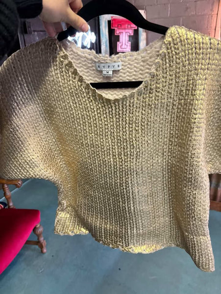 Gold knitted shortsleeve