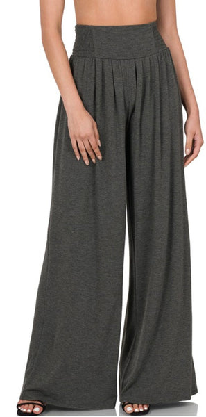 High Waist Wide Leg Pants\Grey