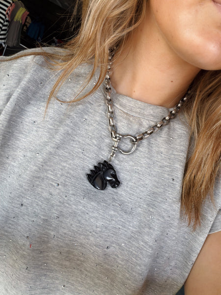 Horse Head & Bit Chain Necklace