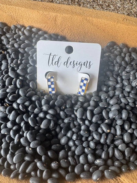 Small Checkered Hoop Earrings
