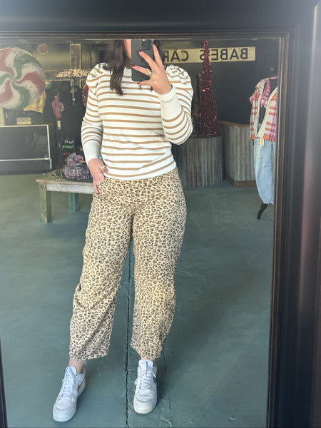 Leopard Barrel Jeans