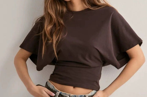 Batwing Sleeve Fitted T-Shirt
