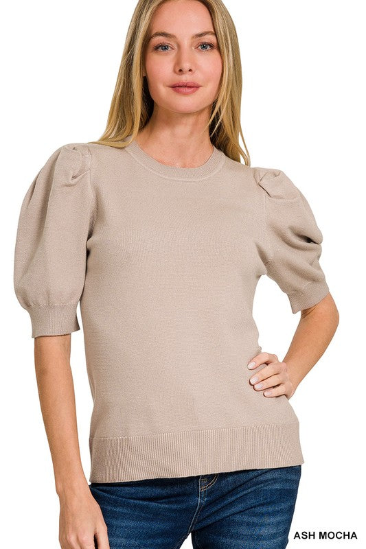 Cream Puff Sleeve Sweater