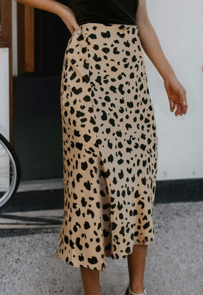 Leopard Split Skirt