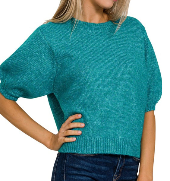 Teal Puffer Top