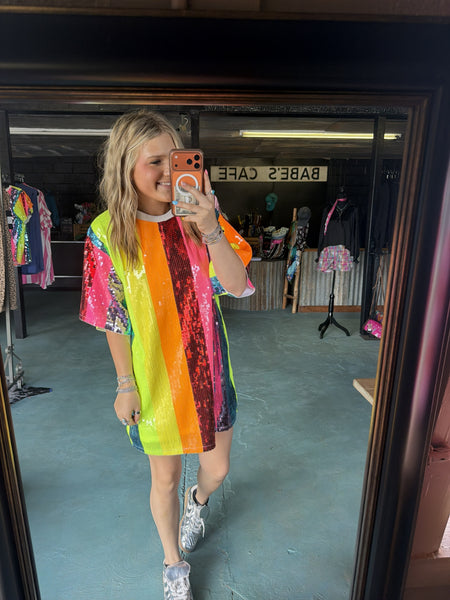 Color Block Sequin Tunic